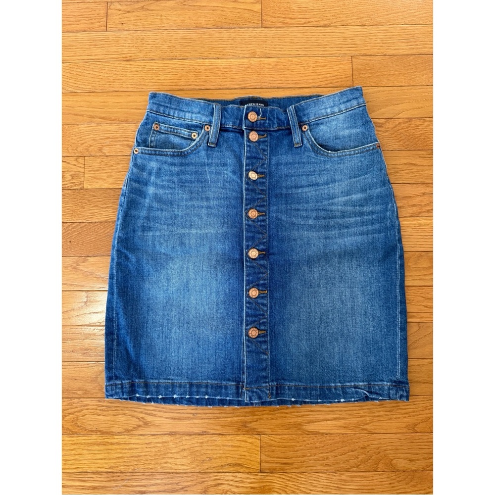 J Crew Button-Up Blue Jean Skirt